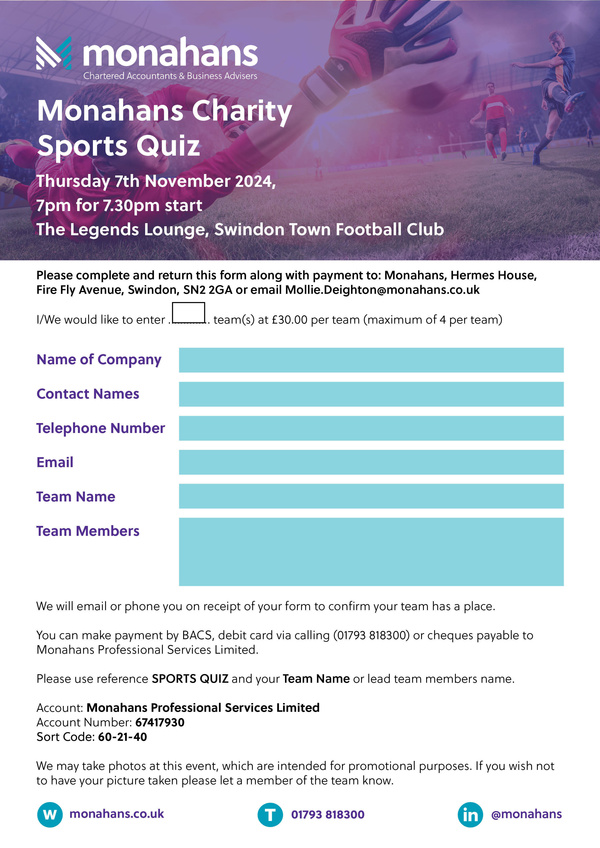 2024 Sports Quiz Sign Up Form